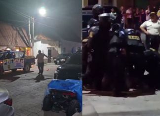 Hombre que falleció tras ser detenido por dañar una patrulla en la isla de Flores, Petén. Foto La Hora: Captura de pantalla