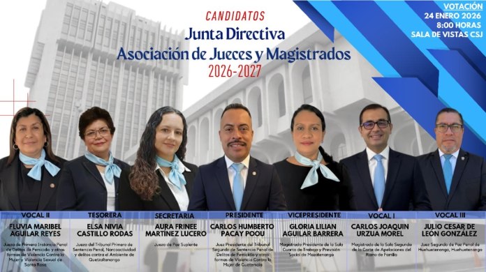 La planilla 2 es liderada por el juez Carlos Pacay, candidato a la presidencia. 