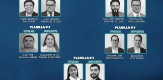 Cinco planillas de abogados participan en la elección para representantes ante la Postuladora del Tribunal Supremo Electoral (TSE). Diseño La Hora: Roberto Altán
