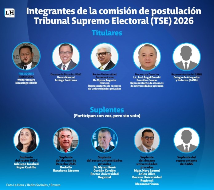 Hasta el lunes 12 de enero, ocho integrantes de la Comisión de Postulación para elección de magistrados del Tribunal Supremo Electoral (TSE) ya están definidos.