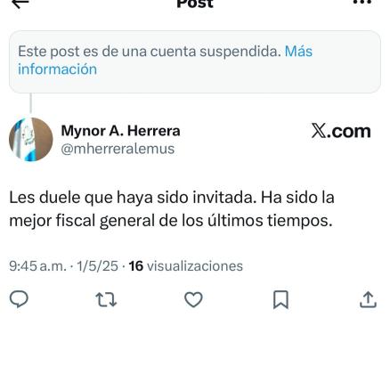 Captura de un repost publicado por Mynor Herrera en su cuenta de X, en el que respalda la narrativa de fraude electoral.