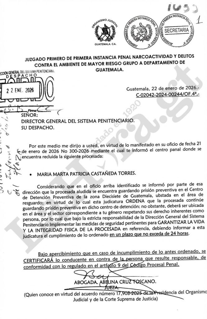 La resolución de la jueza Abelina Cruz del pasado 22 de enero.