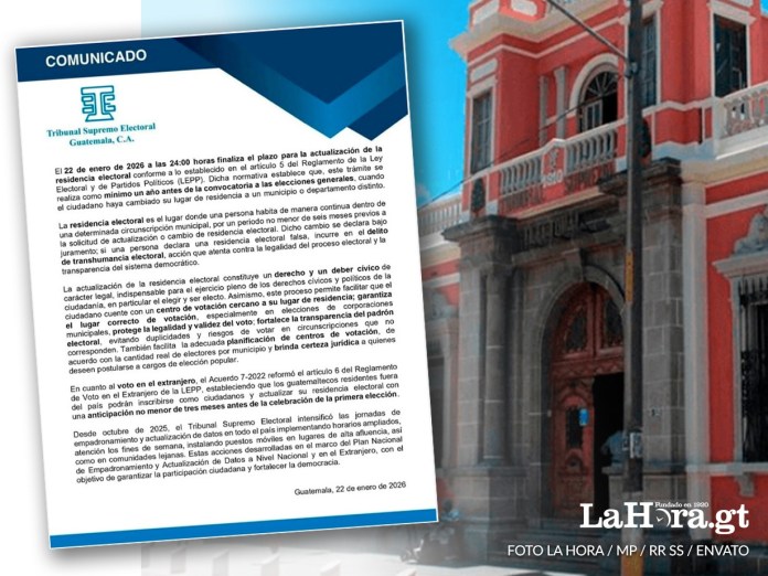 El Tribunal Supremo Electoral (TSE) y la actualización de residencia para las votaciones 2027. Foto La Hora: Francisco Altán