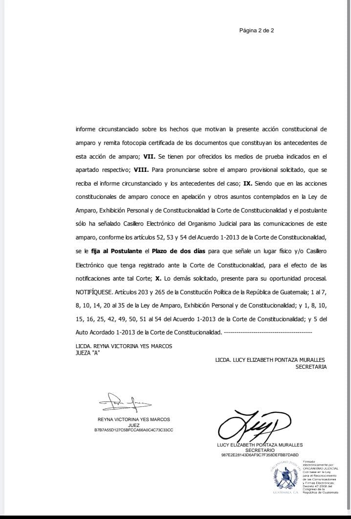Trámite para el amparo impulsado por la bancada VOS referente al finiquto 1/2. Foto La Hora