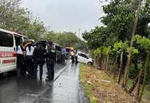 Un accidente se registró en el kilómetro 213 de la Ruta Al Atlántico, en jurisdicción de Los Amates, Izabal. Foto La Hora: Redes Sociales