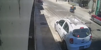 Motorista fue atropellado el pasado 21 en la 12 avenida y 16 calle de la zona 10 Foto: captura de pantalla
