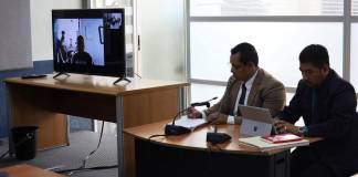 Uno de los pandilleros fugados de la cárcel Fraijanes II, profirió una serie de insultos, intimidaciones y amenazas contra la jueza que lo procesaba. Foto: La Hora