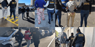 Diez presuntos extorsionistas capturados en allanamientos en varios departamentos.
