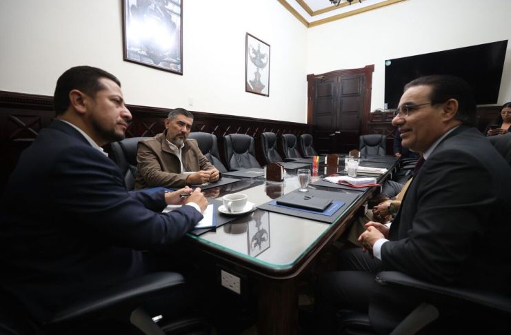 El ministro de Gobernación, Marco Antonio Villeda, acude a reunión con el presidente del Congreso, Nery Ramos. Foto: Organismo Legislativo