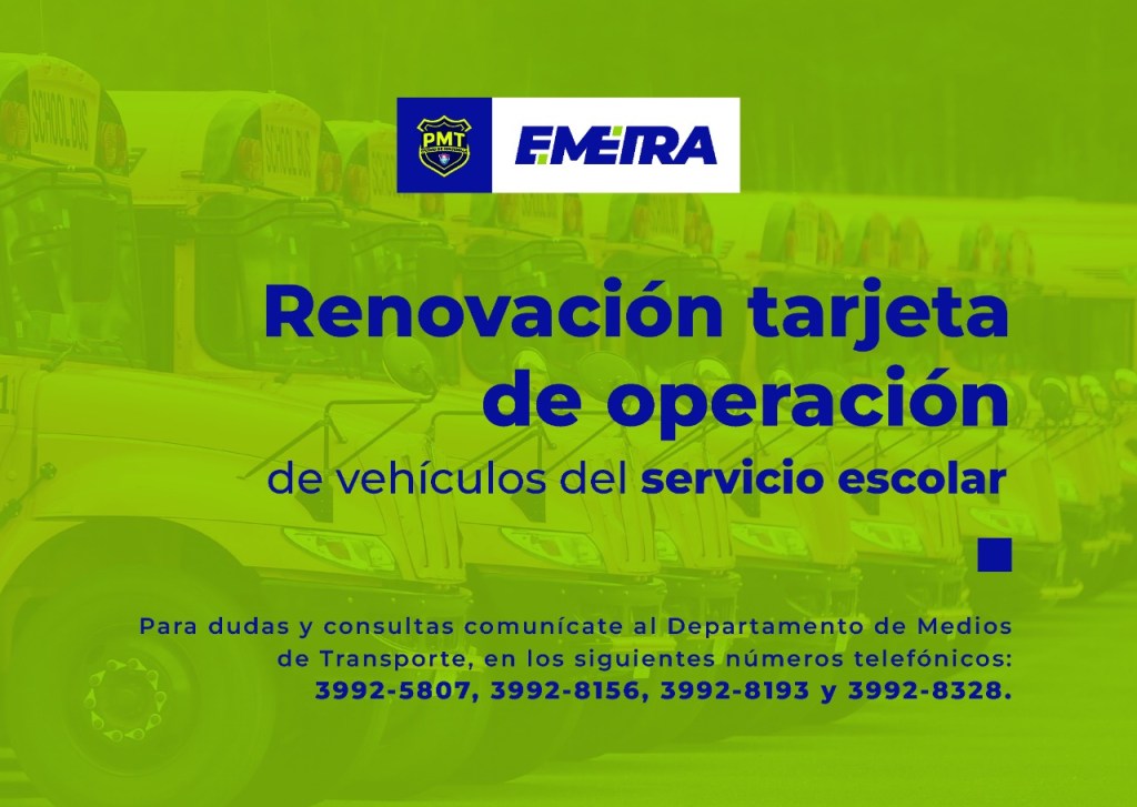 Más de 500 tarjetas de operación escolar ha emitido EMETRA para este año y el plazo vence en febrero. Foto: EMETRA