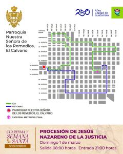 Recorrido procesional de la parroquia Nuestra Señora de Los Remedios.Foto: Dirección del Centro Histórico