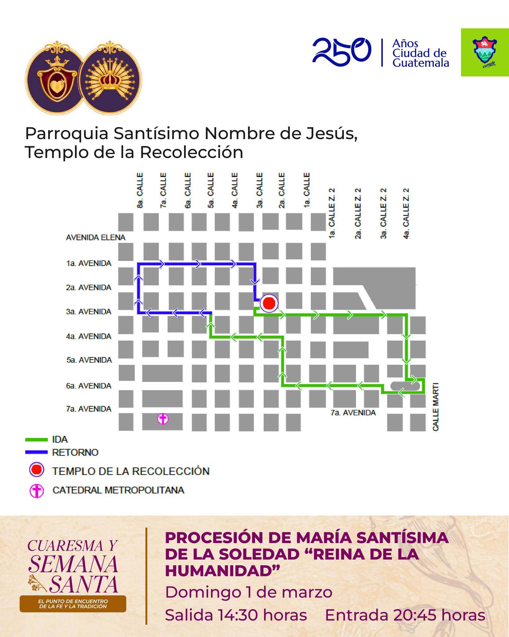 Cortejo procesional del templo La Recolección.Foto: Dirección del Centro Histórico