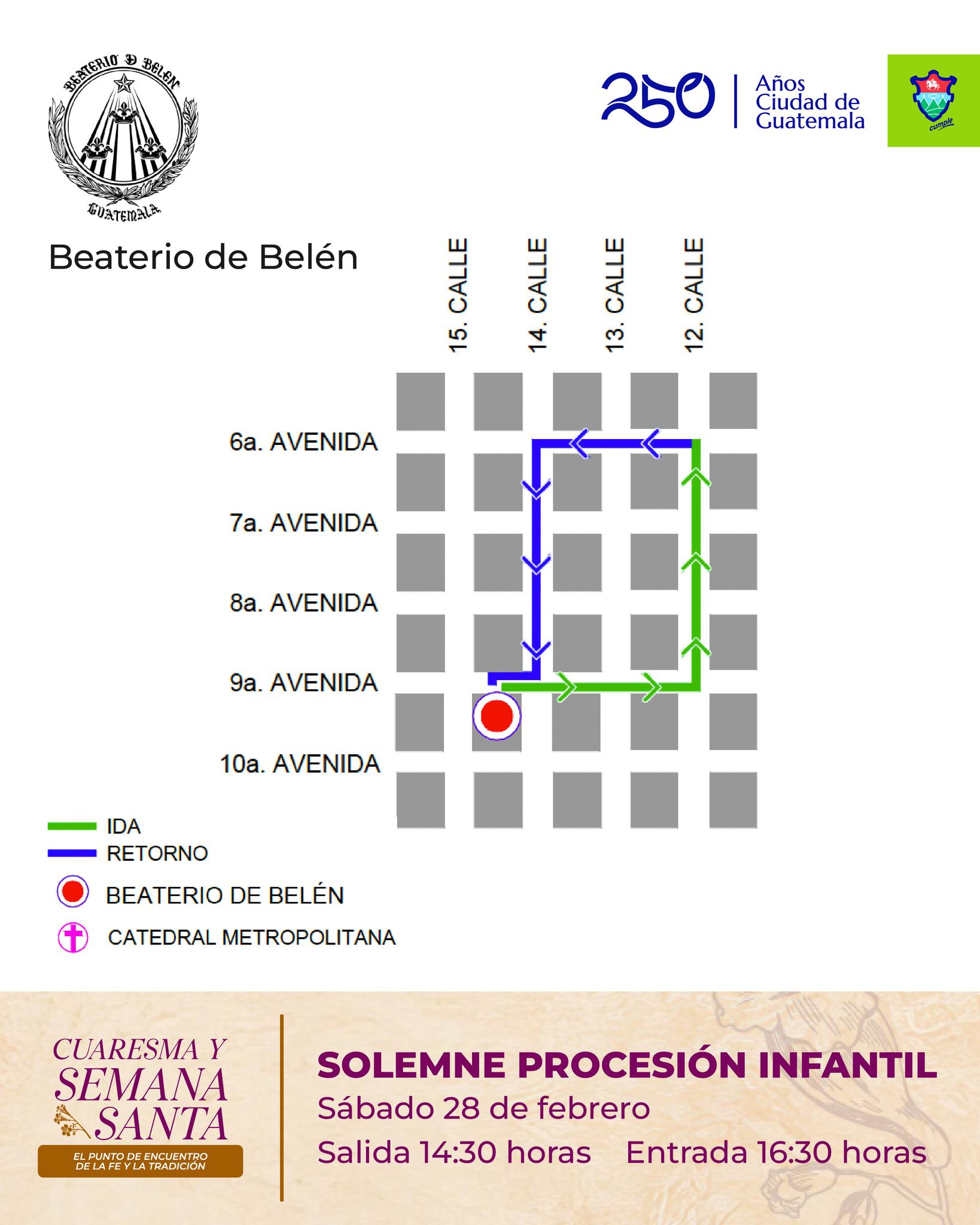 Recorrido de procesión infantil del segundo sábado de Cuaresma.Foto: Dirección del Centro Histórico