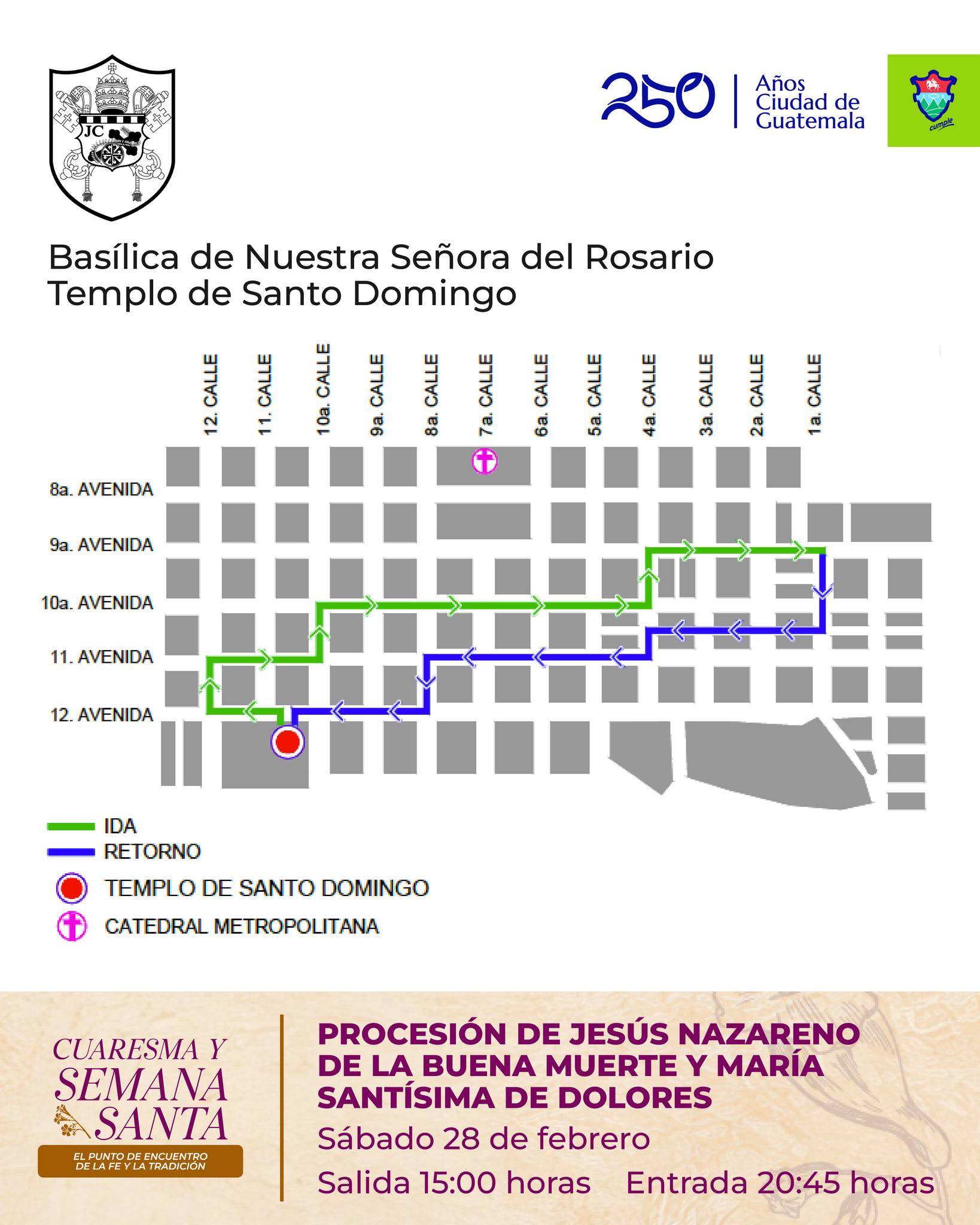 Cortejo procesional de parroquia de Santo Domingo.Foto: Dirección del Centro Histórico