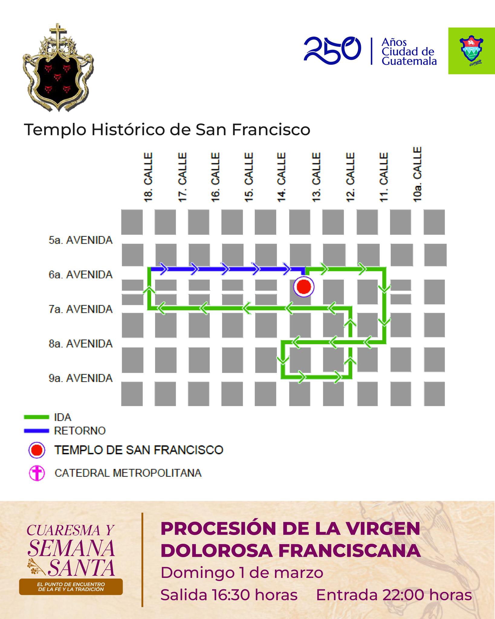 Cortejo procesional de Parroquia de San Francisco.Foto: Dirección del Centro Histórico