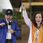 Combo de fotografías de archivo que muestra al presidente de Nicaragua, Daniel Ortega (i), y su esposa, Rosario Murillo. Foto La Hora: EFE