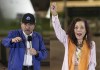 Combo de fotografías de archivo que muestra al presidente de Nicaragua, Daniel Ortega (i), y su esposa, Rosario Murillo. Foto La Hora: EFE