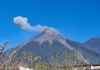 Actividad constante del volcán de Fuego. Foto La Hora: Conred