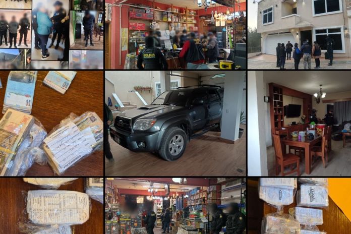 Imágenes de los allanamientos realizados contra la banda criminal Mercader de Migrantes. Foto La Hora: MP