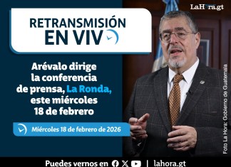 El presidente Bernardo Arévalo ofrece declaraciones en conferencia semanal de prensa, La Ronda. Foto La Hora: Francisco Altán