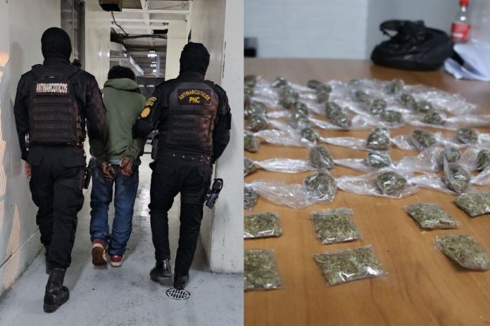 PNC detiene a extranjero por narcomenudeo en la zona 4. Foto La Hora: PNC.