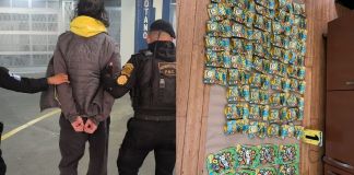 Allanamiento en edificio capitalino deja un detenido y droga incautada. Foto La Hora: PNC.