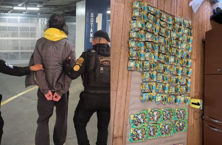 Allanamiento en edificio capitalino deja un detenido y droga incautada. Foto La Hora: PNC.