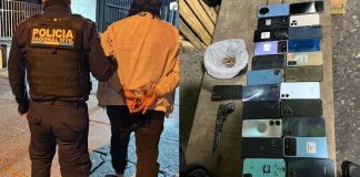 PNC reporta captura de sospechoso con celulares de dudosa procedencia. Foto La Hora: PNC.