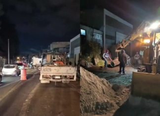 Los trabajos de reparación de la tubería dañada en la avenida Petapa generaron caos vehicular durante las primeras horas de este martes 24 de febrero.