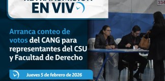 Arranca conteo de votos del CANG para representantes del CSU y Facultad de Derecho.. Arte La Hora: Alejandro Ramírez.