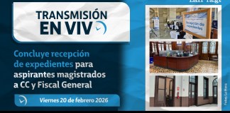 La recepción de expedientes de candidatos a Jefe del MP y para la CC concluyó este viernes 20 de febrero.