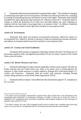 Acuerdo entre EE. UU. y Guamtemala sobre comercio recíproco