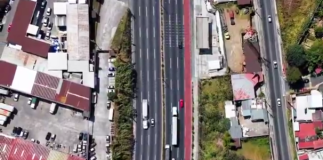 En 300 metros de los kilómetros 14.7 al 15 de la CA-9 Sur se estarán realizando los trabajos este 12 de febrero. Foto La Hora: captura de pantalla Covial.