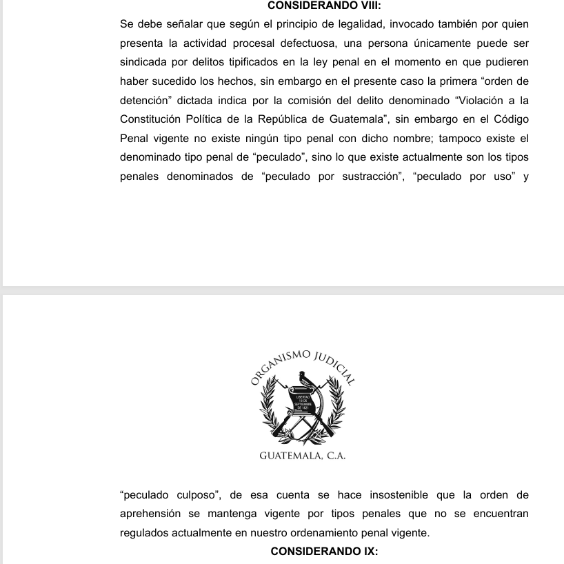 Extracto de la resolución emitida por Fredy Orellana a favor de Jorge Serrano Elías.