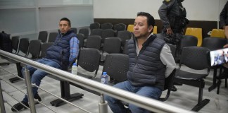 La audiencia de primera declaración contra Luis Pacheco y Héctor Chaclán fue suspendida. Foto La Hora: José Orozco.