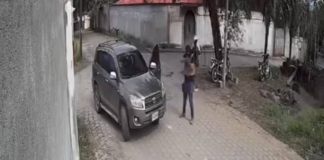 Cámare de vigilancia capta ataque de comando armado contra propiedad en Los Amates, Izabal.