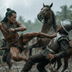 Una reinterpretación contemporánea realizada con inteligencia artificial de Tecún Umán. Foto: elprincipekiche