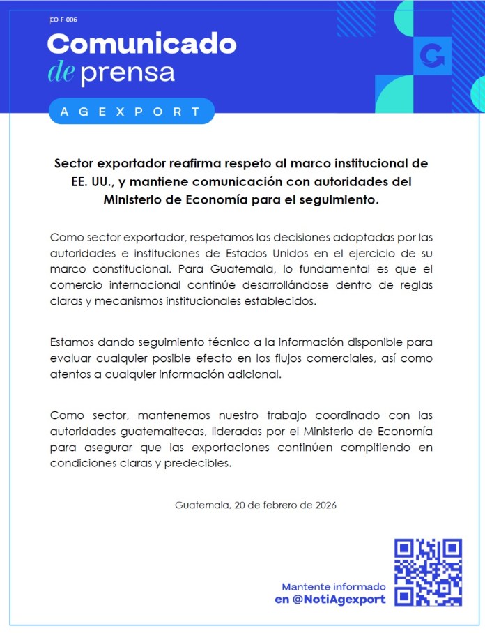 comunicado aranceles agexport