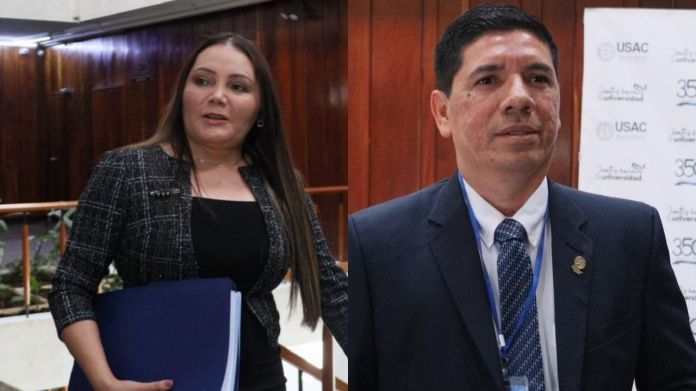 Julia Marisol Rivera y Jose Luis Aguirre Pumay (1) Julia Marisol Rivera y Jose Luis Aguirre Pumay, magistrados titular y suplente de la Corte de Constitucionalidad (CC) por el Consejo Superior Universitario (CSU). Foto La Hora: Daniel Ramírez