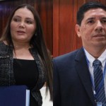 Julia Marisol Rivera, electa como magistrada titular ante la CC por el CSU; y Jose Luis Aguirre Pumay como magistrado suplente. Foto La Hora: Daniel Ramírez