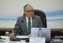 El presidente en funciones de la CSJ, Carlos Lucero, convocó a su décimo segundo intento por elegir presidente del Organismo Judicial. Foto La Hora: Daniel Ramírez