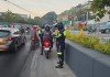 Motoristas multados por circular en paso peatonal en calzada la Paz. Foto: Policía MT