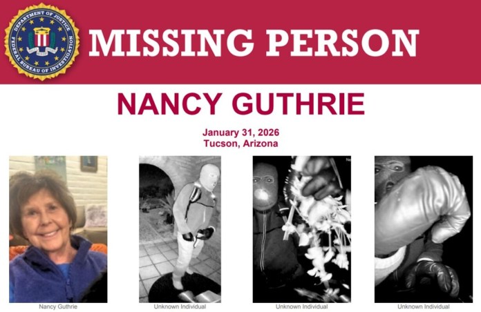FBI confirma recuperación de videos inéditos en investigación por la desaparición de Nancy Guthrie.