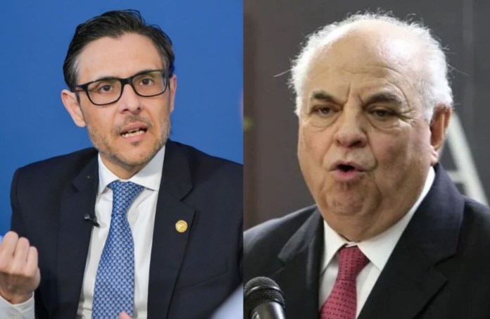 El procurador general de la Nación, Julio Saavedra, y el expresidente Jorge Serrano Elías. Foto La Hora: Facebook Serrano Elías.
