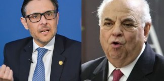 El procurador general de la Nación, Julio Saavedra, y el expresidente Jorge Serrano Elías. Foto La Hora: Facebook Serrano Elías.