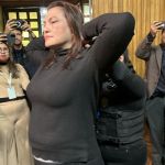 La fiscal del MP, Leonor Morales, le indicó a la presidenta del CANG, que debía entregarle su celular, a lo cual ella le respondió que no lo tenía a la mano. Foto La Hora: José Orozco