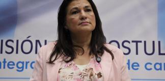 La presidenta del CANG, Patricia Gámez, pidió públicamente que la fiscal del MP, Leonor Morales, sea apartada de su cargo y que lo estaría haciendo formalmente. Foto La Hora: Daniel Ramírez