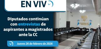 Retransmisión: Diputados continúan con entrevistas de aspirantes a magistrados ante la CC. Foto La Hora: Francisco Altán