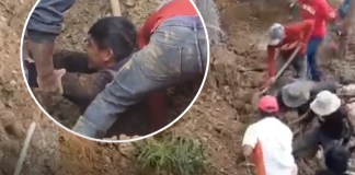 Derrumbe en obra de construcción deja a un joven soterrado en Alta Verapaz. Foto. La Hora/ Villa/ Redes sociales