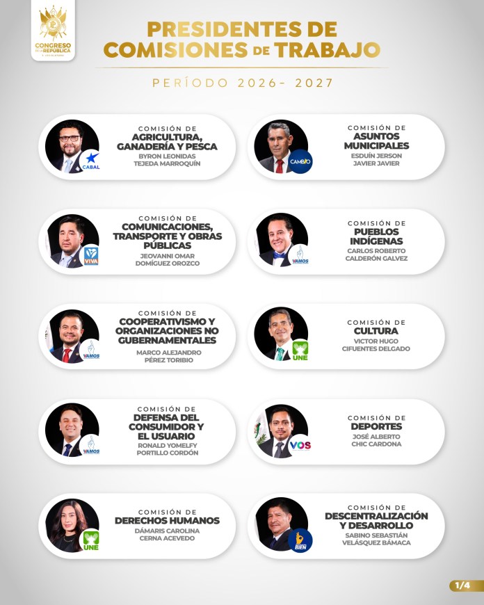 Ellos son los diputados que presidirán comisiones. Foto: Congreso de la República